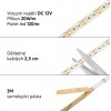 LED pásek 120LED/m, 20W/m, 12V LED pásek, těleso plast, povrch bílá, 120LED/m, 20W/m, teplá 3000K, 2000lm/m, Ra80, dělení po 25mm, 12V, rozměry w=10mm, l=5000mm, cena za 1m náhled 5