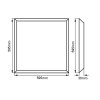 VESPER 40W Stropní, podhledové/ přisazené, svítidlo, těleso kov, bílá, difuzor plast, LED panel 40W, 4540lm-4960lm, přepín. CCT teplá 3000K/neutr 4000K/denní 6000K, Ra80, 230V, IP20, rozměry 595x595x30mm. náhled 4