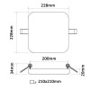 FLOCUL SQ 24W, IP40 Stropní vestavné svítidlo čtvercové, těleso hliník, povrch bílá, difuzor opál, LED 24W, denní 6500K, 2400lm, 230V, Ra80, IP40, rozměry 175x175x20mm. náhled 7