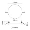 FLOCUL R 9W, IP40 Stropní vestavné svítidlo kruhové, těleso hliník, povrch bílá, difuzor opál, LED 9W, teplá 3000K, 800lm, 230V, Ra80, IP40, rozměry d=90mm, h=20mm. náhled 5