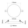 FLOCUL R 36W, IP40 Stropní vestavné svítidlo kruhové, těleso hliník, povrch bílá, difuzor opál, LED 36W, denní 6500K, 3600lm, 230V, Ra80, IP40, rozměry d=228mm, h=20mm. náhled 6