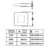 CASACU PL SQ 32W, CCT, TRIAC Stropní, přisazené svítidlo, těleso kov, povrch bílá, difuzor plast opál, LED 32W, 2570lm, přepín. CCT nast. teplota teplá 3000K - 6000K, stmív TRIAC, Ra80, 230V, IP20, rozměry 400x400x90mm. náhled 4