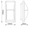 LOCATA 15W, IP65 Nástěnné venkovní svítidlo, těleso plast bílá, difuzor plast opál, LED 15W, neutrální 4000K, 1400lm, Ra80, 230V, IP65, rozměry 120x240x69mm, vč 2 výměnných krytů. náhled 4