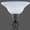 RUSTICA Stojací lampa, základna kov, povrch imitace rezavá, dva kryty sklo opál s lemováním, pro žárovku 1x100W, E27 a 1x40W, E14, 230V, IP20, tř.1, oddělené vypínání, d=325mm, h=1800m s dekorací. náhled 4