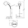 GALLIPOT LED 4,7W Stolní lampa, husí krk, materiál kov, povrch nikl mat, difuzor plast opál, LED 1x4,7W, teplá 3000K, 470lm, 230V, IP20, tř.1, přímé stmív LED, rozměry 150x230x380mm, vč. vypínače. náhled 5