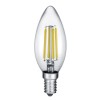 LED žárovka E14 svíčková čirá C35 4W 400LM Světelný zdroj, retro žárovka, svíčková, sklo čiré, LED 4W, E14, 400lm/cca 20W žár, teplá 3000K, Ra80, 230V, stř život 10.000 hod, 10.000 zap/vyp, d=35mm, l=100mm náhled 1