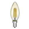 E14 svíčková LED 4W čirá Světelný zdroj, retro žárovka, svíčková, sklo jantar, LED 4W, E14, 280lm/cca 15W žár, teplá 2700K, Ra80, 230V, stř život 10.000 hod, 10.000 zap/vyp, d=35mm, l=100mm náhled 1