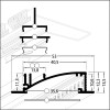 WAKE profil Vestavný zápustný profil, materiál hliník, povrch surový, maximální šířka LED pásků w=8mm, boční úchyt LED pásků, rozměry 53x13,5mm, l=2000mm, svítí nahoru, nebo dolů náhled 7