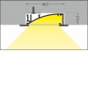 WAKE profil Vestavný zápustný profil, materiál hliník, povrch černý, maximální šířka LED pásků w=8mm, boční úchyt LED pásků, rozměry 53x13,5mm, l=2000mm, svítí nahoru, nebo dolů náhled 8