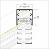 CORNER PROFIL 53x53mm Stropní, přisazený profil pro LED pásky, materiál hliník, povrch elox šedostříbrný mat, max šířka LED pásků w=32mm, rozměry 53x53mm, l=2000mm náhled 10