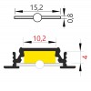 GLAUX profil Vestavný, profil pro LED pásky, materiál hliník, povrch surový, max šířka LED pásků w=10mm, rozměry 24x7mm, l=4000mm náhled 7