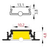 GLAUX profil Vestavný, profil pro LED pásky, materiál hliník, povrch elox šedostříbrný mat, max šířka LED pásků w=10mm, rozměry 24x7mm, l=4000mm náhled 8