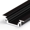 GLAUX profil Vestavný, profil pro LED pásky, materiál hliník, povrch černý, max šířka LED pásků w=10mm, rozměry 24x7mm, l=2000mm náhled 1