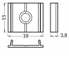 DRŽÁK profilu Držák profilu pro LED pásky, zápustný, materiál hliník, povrch surová, 1ks v balení, rozměry 18x15x3,8mm náhled 2