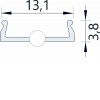 DIFUZOR NA KLIP Difuzor k profilu pro LED pásky nacvakávací, materiál PMMA, povrch čirá, propustnost 93%, rozměry 13,1x3,8mm, l=2000mm náhled 3