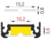 CHENO PROFIL 20x8mm Přisazený, stropní profil pro LED pásky, materiál hliník, povrch černý, max šířka LED pásků w=10mm, rozměry 20x8mm, l=2000mm náhled 8