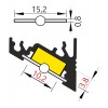 CHIMA profil Přisazený, rohový profil pro LED pásky, sklon 60° nebo 30°, materiál hliník, povrch surový, max šířka LED pásků w=10mm, rozměry 16x20mm, l=3000mm náhled 8