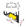 CHIMA profil Přisazený, rohový profil pro LED pásky, sklon 60° nebo 30°, materiál hliník, povrch černý, max šířka LED pásků w=10mm, rozměry 16x20mm, l=2000mm náhled 9