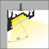 CHIMA profil Přisazený, rohový profil pro LED pásky, sklon 60° nebo 30°, materiál hliník, povrch černý, max šířka LED pásků w=10mm, rozměry 16x20mm, l=4000mm náhled 18