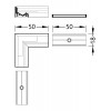 CHIMA spojka Spojka profilu pro LED pásky, horizontální, rohová 90°, materiál hliník, povrch elox, rozměry 50x50x18mm náhled 2