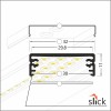 NAPUS PROFIL 32x11mm Přisazený, stropní profil pro LED pásky, materiál hliník, povrch elox šedostříbrný mat, max šířka LED pásků w=24mm, rozměry 32x11mm, l=2000mm náhled 7