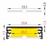 NAPUS PROFIL 32x11mm Přisazený, stropní profil pro LED pásky, materiál hliník, povrch elox šedostříbrný mat, max šířka LED pásků w=24mm, rozměry 32x11mm, l=2000mm náhled 8