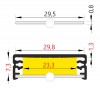 NAPUS profil Přisazený, stropní profil pro LED pásky, materiál hliník, povrch bílý, max šířka LED pásků w=24mm, rozměry 32x11mm, l=4000mm náhled 8