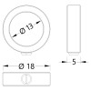 KONCOVÝ KROUŽEK Koncový kroužek profilu pro LED pásky, materiál mosaz, povrch chrom, rozměry d=18mm, h=5mm náhled 2