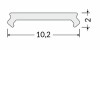 DNC2 10,2x2mm Nasouvací difuzor k profilu pro LED pásky, materiál plast PMMA, povrch transparentní, propustnost 90%, rozměry 10,2x2mm, délka l=2000mm. náhled 4