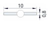 Difuzor nasouvací A VÝPRODEJ Nasouvací difuzor k profilu pro LED pásky, materiál polykarbonát PC/PP, povrch opál, propustnost 70%, rozměry 10x0,8mm, l=2000mm náhled 4