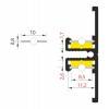 BELLIS profil Nástěnný, přisazený profil pro LED pásky, materiál hliník, povrch elox, max šířka LED pásků w=10mm, rozměry 40x13,5mm, l=2000mm, svítí nahoru/dolů náhled 8