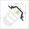 BIDENT profil VÝPRODEJ Rohový profil pro LED pásky sklon 45°, materiál hliník, povrch bílý, max šířka LED pásků w=10mm, rozměry 17,8x17,8mm, l=2000mm náhled 6