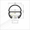BARBULA profil Kruhový profil pro LED pásky do skříně, tvar válce, materiál hliník, povrch elox šedostříbrný mat, max šířka LED pásků w=20mm, rozměry 28x29,5mm, l=2000mm, svítí dolů náhled 6
