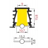 BASSIA profil Vestavný, zápustný profil pro LED pásky, materiál hliník, povrch černý, max šířka LED pásků w=10mm, rozměry 23,4x19mm, l=4000mm náhled 8