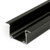 VERNUM profil Vestavný, zápustný profil pro LED pásky, materiál hliník, povrch černý, max šířka LED pásků w=32mm, rozměry 77x36mm, l=2000mm náhled 1