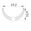 difuzor půlkruhový klip Difuzor k profilu pro LED pásky nacvakávací, tvar půlkruh, materiál PMMA, povrch opál, propustnost 70%, rozměry 19,2x10,9mm, l=2000mm náhled 2