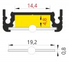 CHENO PROFIL PŘISAZENÝ, 24x9mm Přisazený profil pro LED pásky, materiál hliník, povrch černý, max šířka LED pásků w=14mm, rozměry 24x9mm, l=4000mm náhled 8
