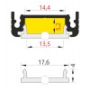 CHENO profil PŘISAZENÝ Přisazený profil pro LED pásky, materiál hliník, povrch surový, max šířka LED pásků w=14mm, rozměry 24x9mm, l=4000mm náhled 9