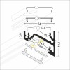 CHIMA profil 14 Přisazený, rohový profil pro LED pásky, sklon 60° nebo 30°, materiál hliník, povrch černý, max šířka LED pásků w=14mm, rozměry 24x19,4mm, l=2000mm náhled 7