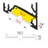 CHIMA profil 14 Přisazený, rohový profil pro LED pásky, sklon 60° nebo 30°, materiál hliník, povrch surový, max šířka LED pásků w=14mm, rozměry 24x19,4mm, l=2000mm náhled 8