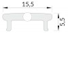 DCL 15,5x5,5mm Difuzor k profilu pro LED pásky nacvakávací, hranatý, materiál polykarbonát PC, povrch opál, propustnost 60%, rozměry 15,5x5,5mm, l=4000mm náhled 2