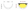 PIA profil Přisazený, obloukový profil pro LED pásky, materiál hliník, povrch elox šedostříbrný mat, max šířka LED pásků w=12mm, rozměry 20x3,3mm, l=2000mm náhled 9