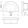 PIA koncovka profilu pro půlkruhový difuzor Koncovka profilu pro LED pásky bez otvoru, tvar půlkruhu, materiál ABS, povrch černá, 2ks v balení, rozměry 20x12,3x7mm náhled 2