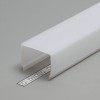 DCE7 19,5x23mm Difuzor k profilu pro LED pásky nacvakávací, čtvercový, materiál PMMA, povrch opál, propustnost 70%, rozměry 19,5x23mm, l=4000mm náhled 1