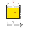 SYTHIA profil Přisazený, profil pro LED pásky, povrch elox šedostříbrný mat, max šířka LED pásků w=10mm, rozměry 12x12mm, l=4000mm náhled 8