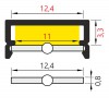 FRITILA profil Přisazený profil pro LED pásky, materiál hliník, povrch surový, max šířka LED pásků w=12mm, rozměry 6,6x14,4mm, l=2000mm náhled 8