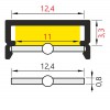 FRITILA profil Přisazený profil pro LED pásky, materiál hliník, povrch elox šedostříbrný mat, max šířka LED pásků w=12mm, rozměry 6,6x14,4mm, l=2000mm náhled 8