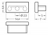 FRITILA koncovka bez otvoru Koncovka profilu pro LED pásky bez otvoru, materiál ABS, povrch bílá, 1ks v balení, rozměry 14,4x6,6x7mm náhled 2