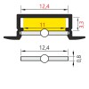 FILAGO PROFIL 21,3x6,6mm Vestavný, zápustný profil pro LED pásky, materiál hliník, povrch černý, max šířka LED pásků w=12mm, rozměry 6,6x21,3mm, l=2000mm náhled 8