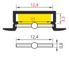 FILAGO profil Vestavný, zápustný profil pro LED pásky, materiál hliník, povrch elox šedostříbrný mat, max šířka LED pásků w=12mm, rozměry 6,6x21,3mm, l=4000mm náhled 8